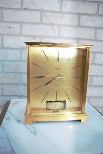 Jaeger LeCoultre Atmos Mantle Clock Embassy VII: Vintage from the 1960s Materials: glass, metal, brass Description Jaeger LeCoultre Atmos Mantle Clock Embassy VII Black "This clock is running" The body condition is excellent for its age with minor g