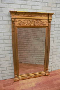 Hollywood Regency Henredon for Charles X Collection Brass Wall Mirror: Vintage from the 1980s Materials: metal, glass, brass Description Hollywood Regency Henredon for Charles X Collection Wall Mirror Circa 1980 H 51" W 31" D 3" Good vintage condition Please be aware tha