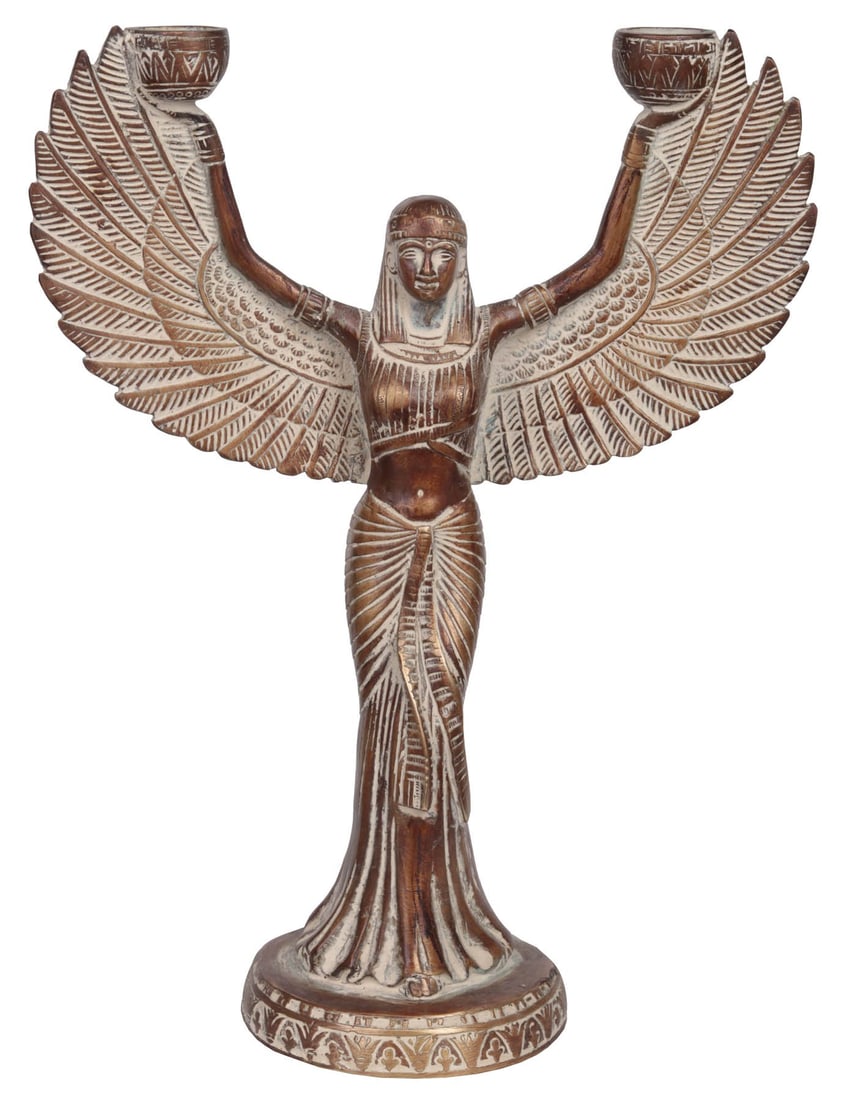 12" Goddess Isis In Brass | Handmade: The Goddess Isis needs no introduction. Her beauty is such that the world's most powerful queen claimed to have descended from her and her powers so overwhelming that they even conquered death. This b