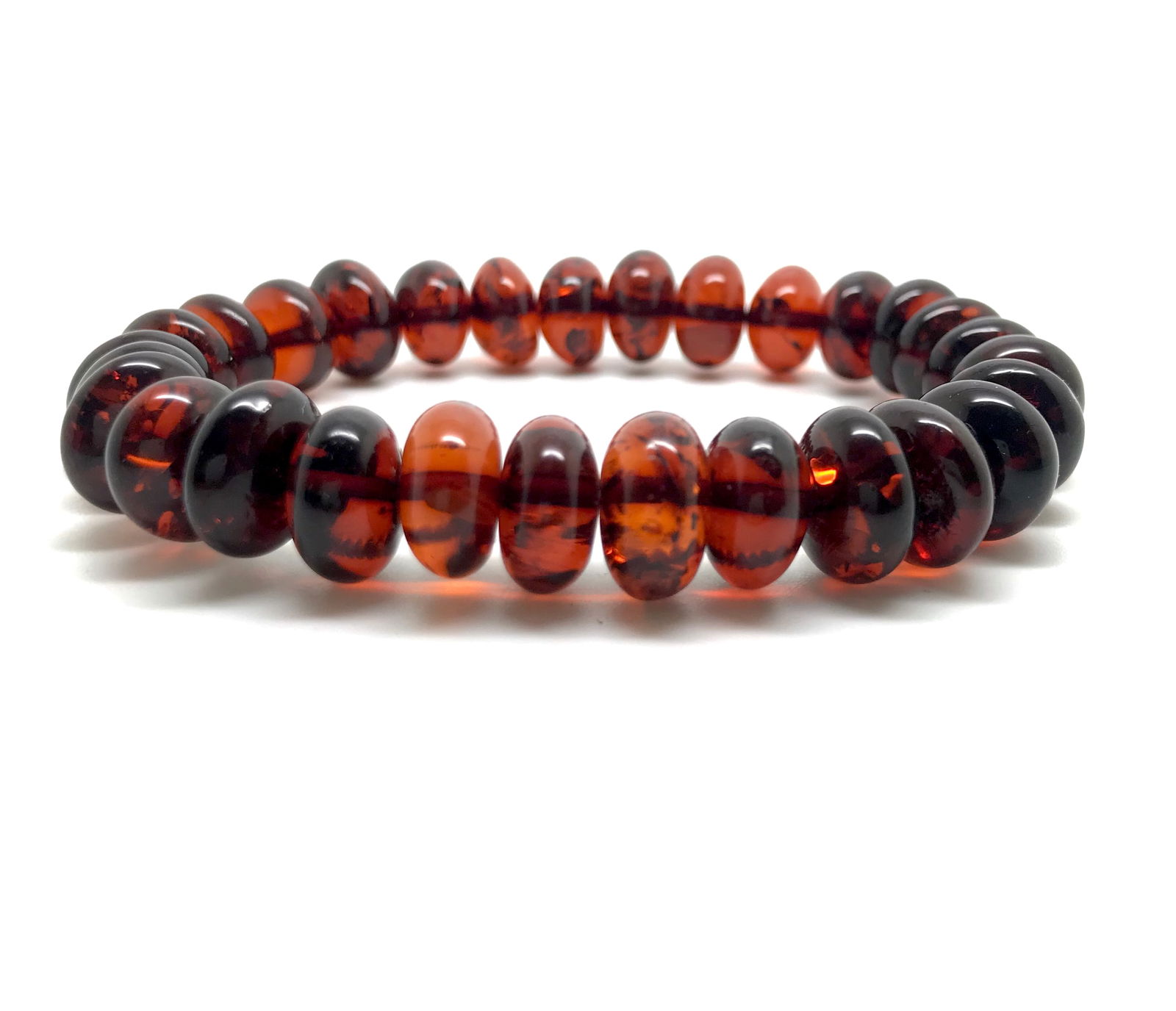 Beautiful Amber Bracelet made from Doughnut shaped Amber beads (1 of 7)