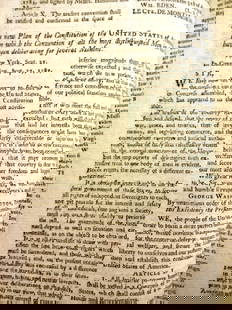 1787 Printing of US Constitution and Others: An unusual compilation from English magazines, mostly the Universal Magazine printed at London. Includes extract from the November 1787 issue with a printing of the United States Constitution with Geo