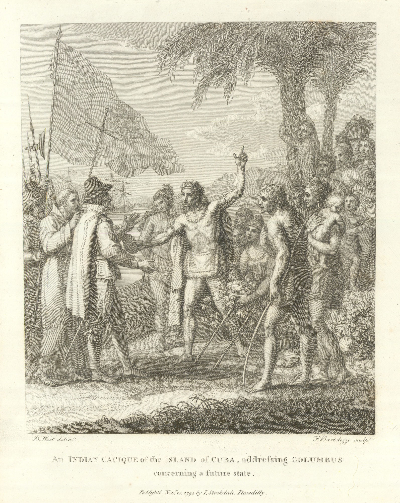 An Indian Cacique of the Island of CUBA, addressing Columbus'. EDWARDS 1794 (1 of 1)
