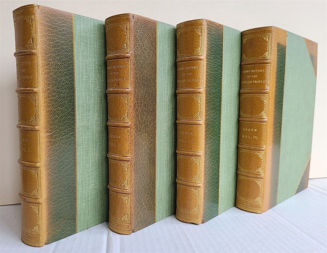 1893 SHORT HISTORY of ENGLISH PEOPLE 4 VOLUMES antique decorative ILLUSTRATED (1 of 14)