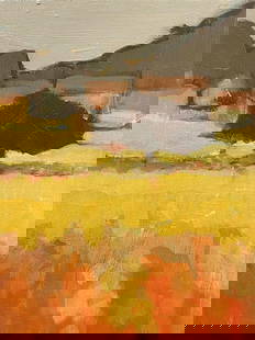 LEROY - FRENCH CONTEMPORARY MODERNIST OIL PAINTING - PROVENCE LANDSCAPE 2000''s: Artist/ School: Rene Leroy (French b. 1932) Title: Provençal landscape Medium: oil painting on canvas Size: painting: 8.5 x 6.25 inches Provenance: all the paintings we have for sale by this arti