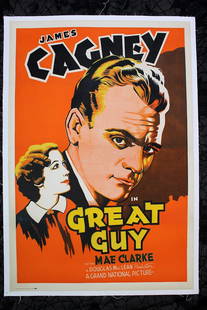 Great Guy - James Cagney (1936) US One Sheet Movie Poster LB: Great Guy - James Cagney (1936) US One Sheet Movie Poster LB Condition: VF. Reserve: $735.00 Shipping: Domestic: Flat-rate of $42.00 to anywhere within the contiguous U.S. International: Foreign shipp