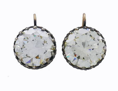 Victorian Diamond EARRINGS Silver Gold Drop Stud Antique: VK JEITOO Victorian Old European Cut Diamond karat 14 karat Yellow Gold Silver Earrings Fabulous Victorian diamond drop stud earrings. Made of 14 karat (stamped) yellow gold and silver, the earrings