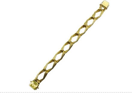 Tiffany & Co. Gold Bracelet Braided: ES I000 Product details: DESIGNER: Tiffany & Co. CIRCA: 1970’s MATERIALS: 18k Yellow Gold WEIGHT: 61.3 grams MEASUREMENTS: 7.5” x 1/2” HALLMARKS: 18K, Tiffany & Co., W