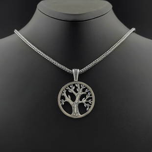 925 Silver Chain with Tree Of Life Pendant: Title: 925 Silver Chain with Tree Of Life Pendant Additional Information: 925 Silver Chain with Tree Of Life Pendant -Total Weight:22.5g Chain Size: 23.62 in(60cm). Pendant Size:1.18x1.57 in (30x40mm)