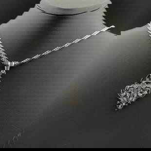 925 Silver Lions Pendant with Chain: Title: 925 Silver Lions Pendant with Chain Additional Information: 925 Silver Lions Pendant with Chain -Total Weight:27.2g Chain Size: 23.62 in(60cm). Pendant Size:0.98x1.73 in (25x44mm) (Bail include