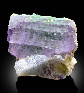 Bicolor Kunzite with Green Tourmalines and Quartz, Kunzite Crystal, Tourmaline Crystals, Kunzite: Materials: Gem type: Kunzite Bicolor Kunzite with Green Tourmalines and Quartz, Kunzite Crystal, Tourmaline Crystals, Kunzite Specimen Specimen from Afghanistan, Specimen contains cluster of green tou