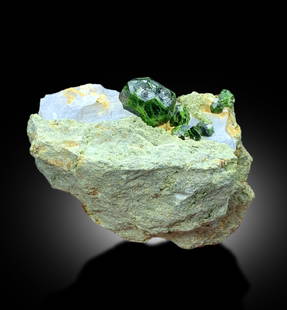 Lush Green Demantoid Garnet, Garnet Crystals, Garnet with Calcite, Garnet Specimen, Garnet Stone,: Materials: Gem type: Garnet Lush Green Demantoid Garnet, Garnet Crystals, Garnet with Calcite, Garnet Specimen, Garnet Stone, Crystal Specimen Specimen contains termination and damage free Lush Green