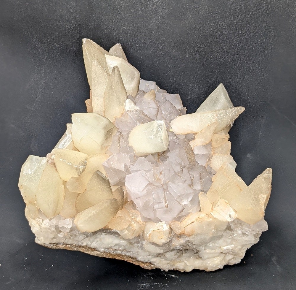 2407 Grams Beautiful Bi Color Calcite on Fluorite Matrix From Baluchistan Pakistan (1 of 7)