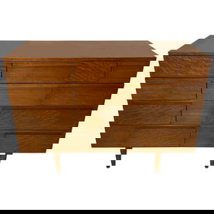 Gio Ponti Four-Drawer Dresser Chest with M. Singer and Sons Label: Title: Gio Ponti Four-Drawer Dresser Chest with M. Singer and Sons Label Description: Gio Ponti four-drawer dresser chest bearing the Singer and Sons label. Model 2129. Exceptional original Gio Ponti