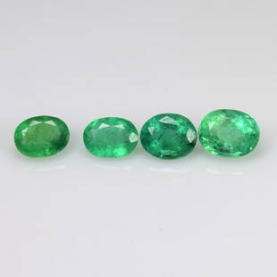 1.50 CTS 4 PCS NATURAL ZAMBIAN EMERALD OVAL SHAPE GOOD LUSTER GEMS: Title: 1.50 CTS 4 PCS NATURAL ZAMBIAN EMERALD OVAL SHAPE GOOD LUSTER GEMS Carat Weights: 1.50 Size/Dimensions: 5 x 3,5 x 4 MIX SIZE Additional Information: CLARITY VS UNHEATED ZAMBIA MINOR OIL 