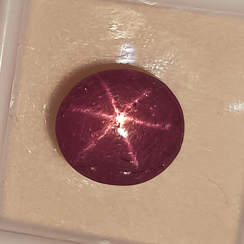 10.19 Ctw Natural Deep Purplish Red Star Ruby Oval Cabochon (1 of 2)