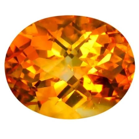 Natural Citrine 2.77ct Oval Checkerboard Golden Orange Yellow VVS (1 of 4)