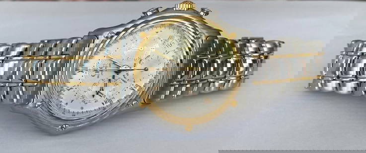 Ebel 1911 Le Modulor Chronograph Ref. 1137240/Stainless & 18k yellow bracelet: Ebel 1911 Le Modulor Chronograph Ref. 1137240 with Stainless steel & 18k yellow gold bracelet with folding clasp. Stock Number: 11372402 Brand: Ebel Model Name: Men’s Ebel 1911 Chronograph Stai