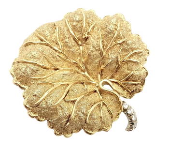 Rare! Vintage Authentic Tiffany & Co 18k Yellow Gold Diamond Leaf Brooch: Rare! Vintage Authentic Tiffany & Co 18k Yellow Gold Diamond Leaf Brooch Rare! Vintage Authentic Tiffany & Co 18k Yellow Gold Diamond Leaf Brooch Product Description About This Piece: Metal: 18k