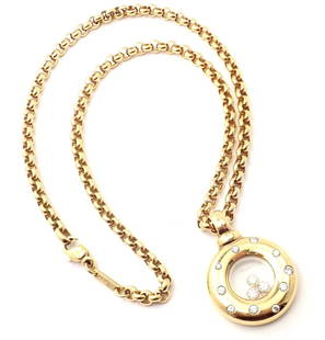 Authentic! Chopard Happy Diamonds 18k Yellow Gold Diamond Pendant Necklace: Authentic! Chopard Happy Diamonds 18k Yellow Gold Diamond Pendant Necklace Authentic! Chopard Happy Diamonds 18k Yellow Gold Diamond Pendant Necklace Product Description About This Piece: Metal: 18k Y