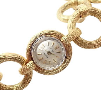 Rare! Vintage Rolex 18k Yellow Gold Triple Signed Bracelet Watch: Rare! Vintage Rolex 18k Yellow Gold Triple Signed Bracelet Watch Rare! Vintage Rolex 18k Yellow Gold Triple Signed Bracelet Watch Product Description About This Piece: Metal: 18k yellow gold Measureme