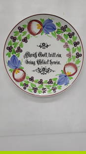 Antique plate platter made germany ceramic wall art villeroy bach wallerfangen: Vintage from the 1980s Materials: ceramic, clay, pottery, terra cotta Width: 12 inches Height: 12 inches Depth: 1 inches Description This is an antique Villeroy and Boch decorative plate with German w