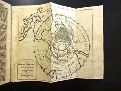 1763 Map Chart of Antarctic Polar Circle: Chart of the Antarctic Polar Circle with the Countries Adjoining, According to a New Hypothesis of Mr. Bauche, from the memoirs of the Royal Academy of Paris, published for Gentleman's Magazine Januar