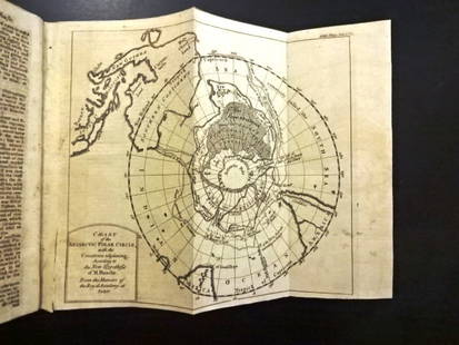 1763 Map Chart of Antarctic Polar Circle: Chart of the Antarctic Polar Circle with the Countries Adjoining, According to a New Hypothesis of Mr. Bauche, from the memoirs of the Royal Academy of Paris, published for Gentleman's Magazine