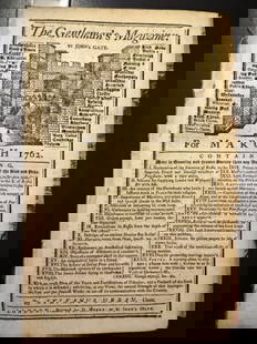1762 Magazine Surrender Fort Royal Plan of Gibraltar: The March 1762 issue of "Gentleman's Magazine", printed at London by Sylvanus Urban. 52 pages. Features a large folding plan of Gibraltar with accompanying article showing fortifications there. Also a