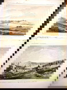 1860 Four Tinted Lithographs American West: Four tinted lithographs, three showing landscapes of the American West including an Indian camp, and another of Toro Mucho, a Kioway Indian chief. All printed by Sarony and Co., New York, 1860. Fine w