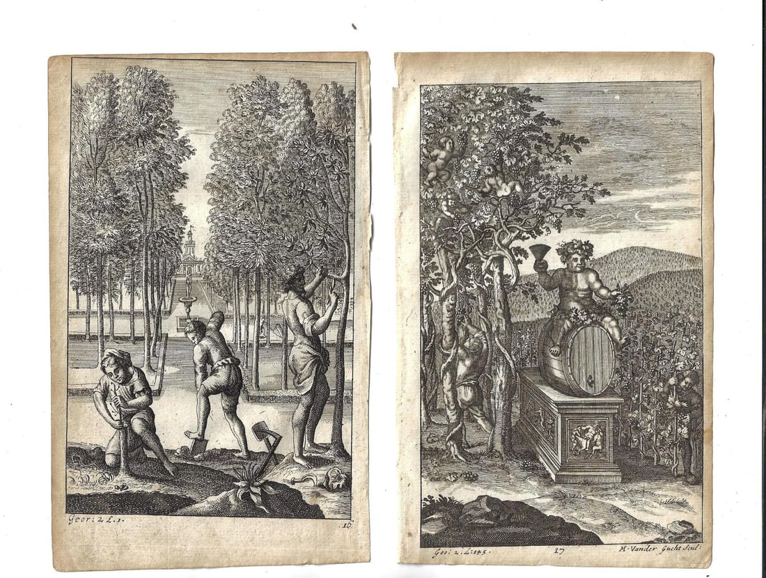 1709 Two Engravings Dryden Works of Virgil (1 of 1)