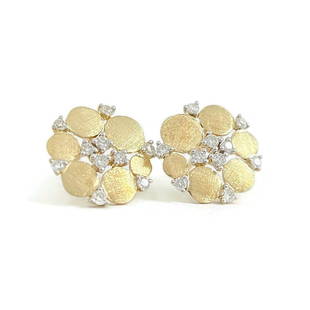 Diamond Cluster Flower Stud Earrings 14K Yellow Gold, .30 CTW: Diamond Cluster Flower Stud Earrings 14K Yellow Gold, .30 CTW These are such beautiful and unique earrings! Please let us know if you have any questions. Diamonds: 20 round brilliant cuts .30