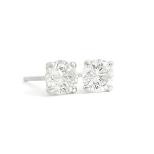 Round Diamond Stud Earrings 14K White Gold 4-Prong Martini, .70 CTW: Round Diamond Stud Earrings 14K White Gold 4-Prong Martini, .70 CTW These are gorgeous diamond stud earrings! Please let us know if you have any questions. Diamonds: 2 round brilliant cuts,