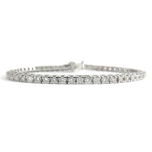 Thin Round Diamond Tennis Bracelet 14K White Gold, 3.03 CTW, 7 Inches, 12.54 Gr: Thin Round Diamond Tennis Bracelet 14K White Gold, 3.03 CTW, 7 Inches, 12.54 Gr This is such a gorgeous tennis bracelet! Please let us know if you have any questions. Diamonds: 55 round brilliant