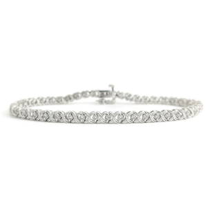 X-Link Milgrain Diamond Tennis Bracelet 14K White Gold, 7.25 Inches, .65 CTW: X-Link Milgrain Diamond Tennis Bracelet 14K White Gold, 7.25 Inches, .65 CTW This is a lovely diamond tennis bracelet. Please let us know if you have any questions. Diamonds: 43 round brilliant