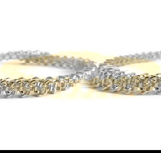 Diamond S-Link Tennis Bracelet 14K Yellow Gold, 3.60 CTW, 7 Inches, 5.4 mm: Diamond S-Link Tennis Bracelet 14K Yellow Gold, 3.60 CTW, 7 Inches, 5.4 mm Diamonds: 44 round brilliant cuts, 3.60 ctw,G, SI1 Metal: 14K yellow gold Weight: 14.70 grams Stamped: 14K Length: 7 inches W