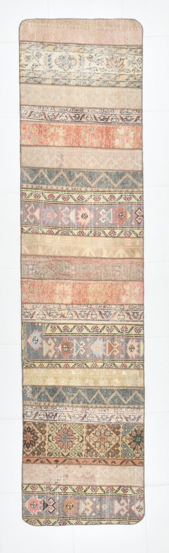 2' x 9' Vintage Turkish Runner Rug - 22548: Title: 2' x 9' Vintage Turkish Runner Rug - 22548 Description: Vintage Turkish Runner Rug Handmade, handwoven with traditional technique. Low pile, soft rug. Rug Condition: Fully cleaned and ready to