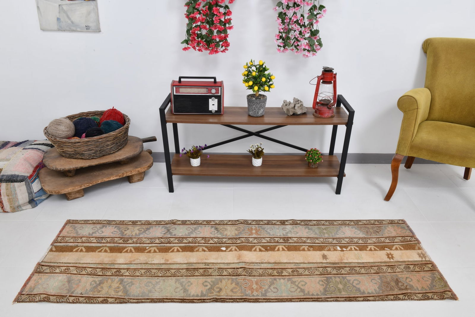 2' x 7' Vintage Turkish Runner Rug - 21593: Title: 2' x 7' Vintage Turkish Runner Rug - 21593 Description: Vintage Turkish Runner Rug Handmade, handwoven with traditional technique. Low pile, soft rug. Rug Condition: Fully cleaned and ready to