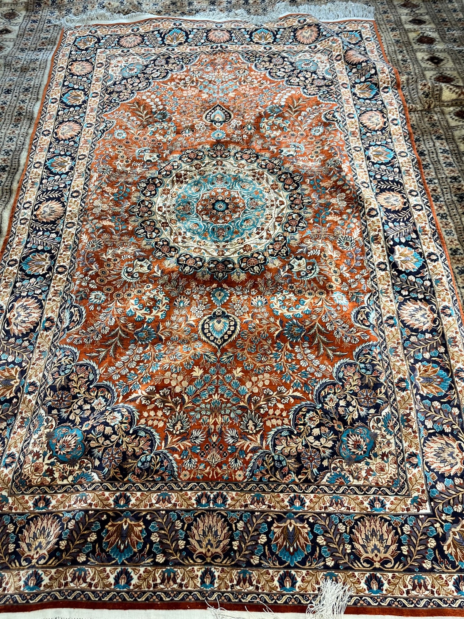 Hand Knotted Hereke Silk Rug 5.3x8.7 (1 of 8)