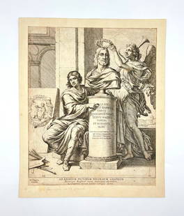 Antique Print - Nicolaus Chapron - Original Artwork - Engraving Raphael's Bust: Title/Artist: Antique Print - Nicolaus Chapron - Original Artwork - Engraving Raphael's BustMedium: Antique etching "Sacrae Historiae Acta a Raphael Urbin in Vaticanis xystis ad picturae miraculum