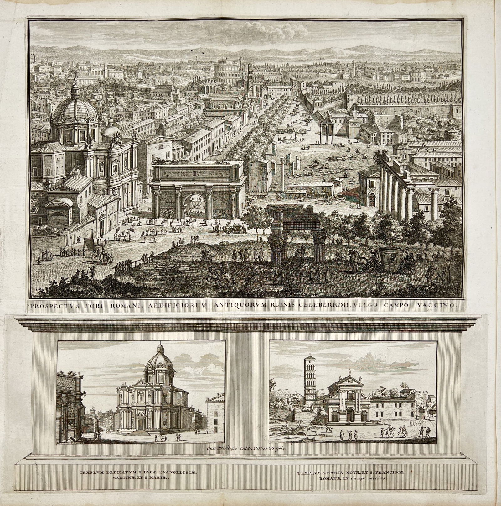 Antique Etching - Roman Forum - Santi Luca e Martina - Santa Francesca Romana (1 of 3)