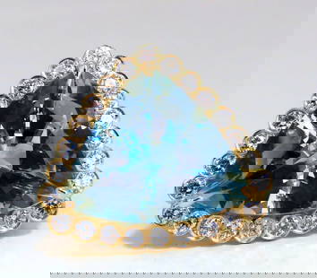 GIA Certified 16.39ct Natural "Blue" Aquamarine diamonds ring Vivid 18kt: Aquamarine Collections GIA Certified 16.39ct. Natural Aquamarine Ring Excellent clean clarity Triangular cut. Vivid Blue Aqua color. Brilliant sparkles from all angles Pristine Transparency Report: 11
