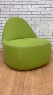 Modern Bernhardt Design Mitt Lounge Chair in Green: VintageMaterials: wool, fabricOverall width: 33.5 inchesOverall height: 32 inchesOverall depth: 33.5 inchesSeat height: 16.5 inches Description: Modern Bernhardt Design Mitt Lounge Chair in Aloe