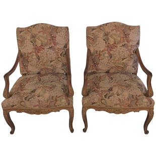 Pair of Distressed Finely Carved Louis XV Style Fauteuils Manner Jansen: Title: Pair of Distressed Finely Carved Louis XV Style Fauteuils Manner JansenDescription: A pair of distressed finely carved Louis XV style fauteuils manner Jansen. The worn and distressed Louis XV