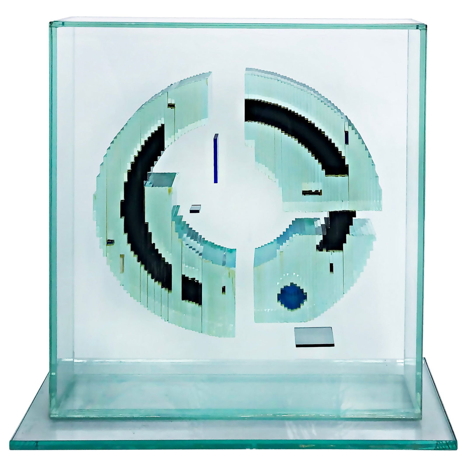 John Seitz Abstract Encased Glass Sculpture, Signed and Dated 1985 (1 of 20)