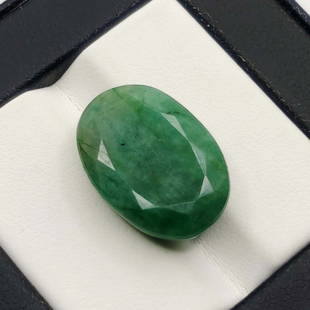 15.60 ct Natural Coated Emerald: No Reserve! Title: 15.60 ct Natural Coated Emerald Additional Information: Gemstones: Natural Emerald Carat Weights: 15.60 ct Size/Dimensions: 18.70 x 13.50 x 8.50 mm Treatment : Coated Materials