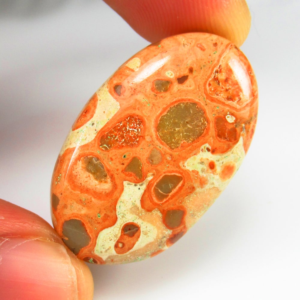 28.03 Ct - Natural Lupid Skin Jasper: No Reserve! Title: 28.03 Ct - Natural Lupid Skin Jasper Additional Information: Gemstone Gemstones: Jasper Carat Weights: 28.03 Size/Dimensions: 35.0 x 20.0 x 5.1 mm Additional Information: Pieces : 1