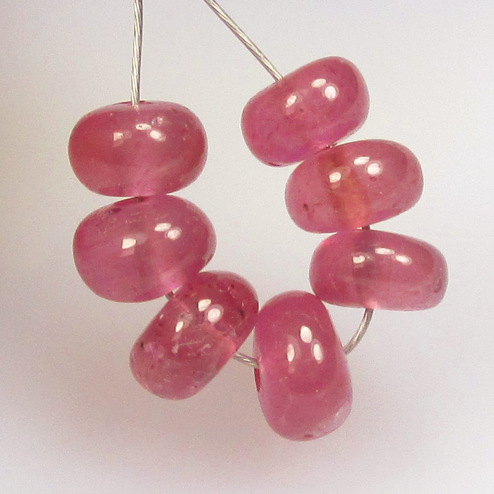 6.86 Ctw Natural 7 Red Ruby Round Beads (1 of 2)