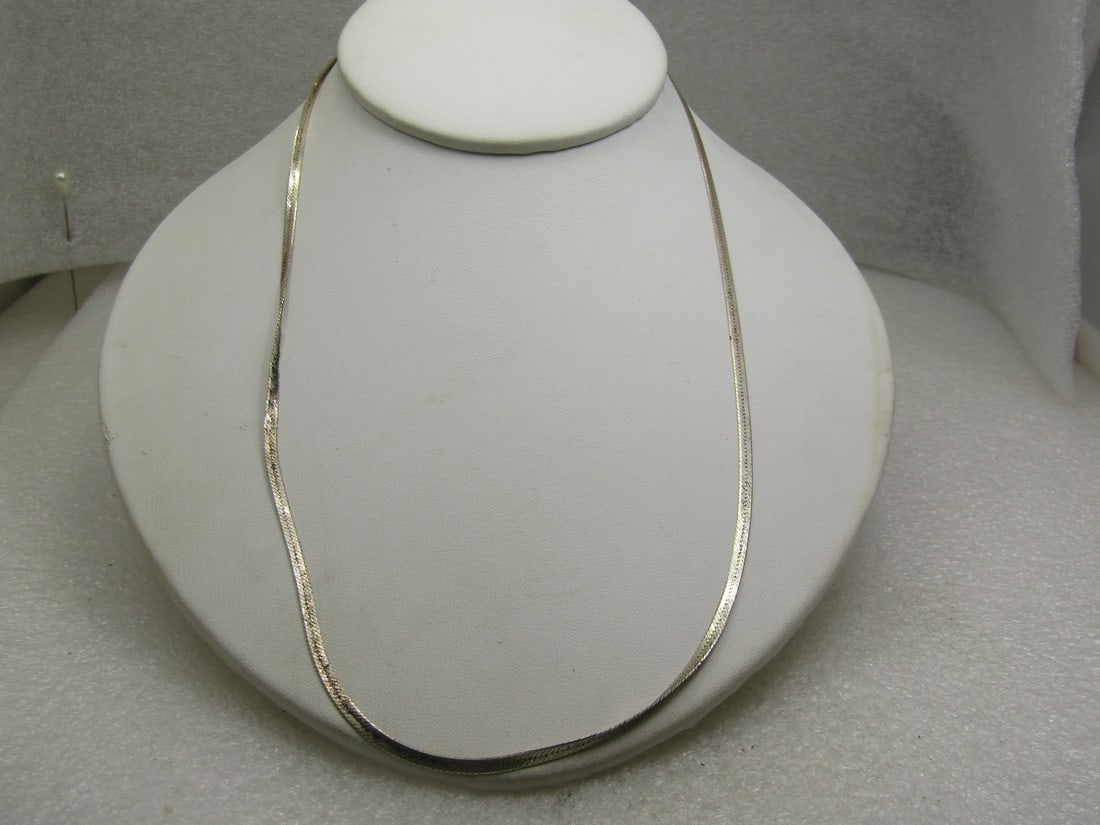 Vintage Sterling 2.5mm Herringbone Necklace, 20" , Signed Ibb (1 of 1)