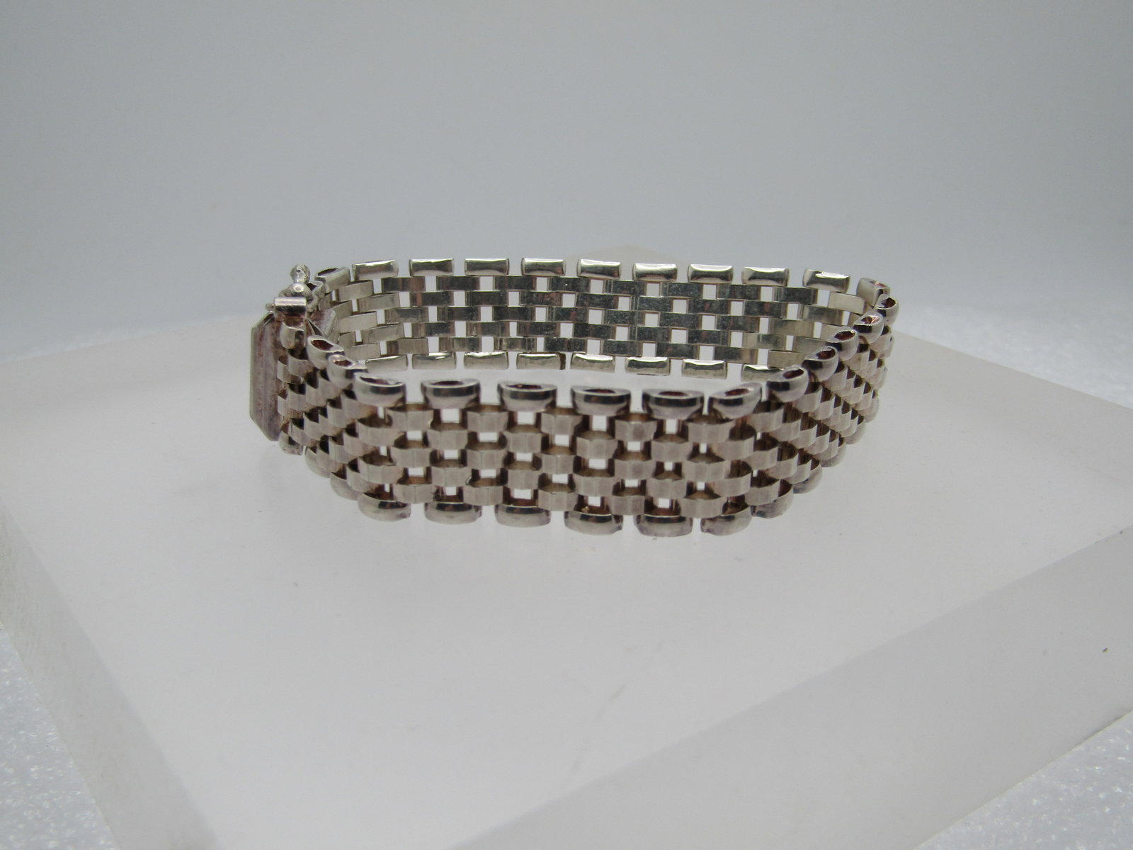 Vintage Silver Mesh Woven Bracelet, 7", Signed Milor, Italy (1 of 1)