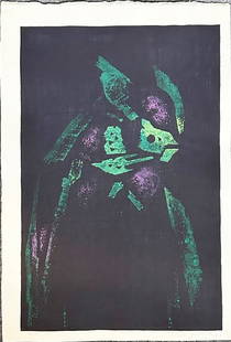 Toshi Yoshida (1911 - 1995): No. 3: ARTIST/TITLE: Toshi Yoshida (1911 - 1995): No. 3Medium: Woodblock PrintSize:The print image measures 9 3/4 X 14 3/4 inches plus margins Edition: Lifetime EditionCondition: The print is in excellent,